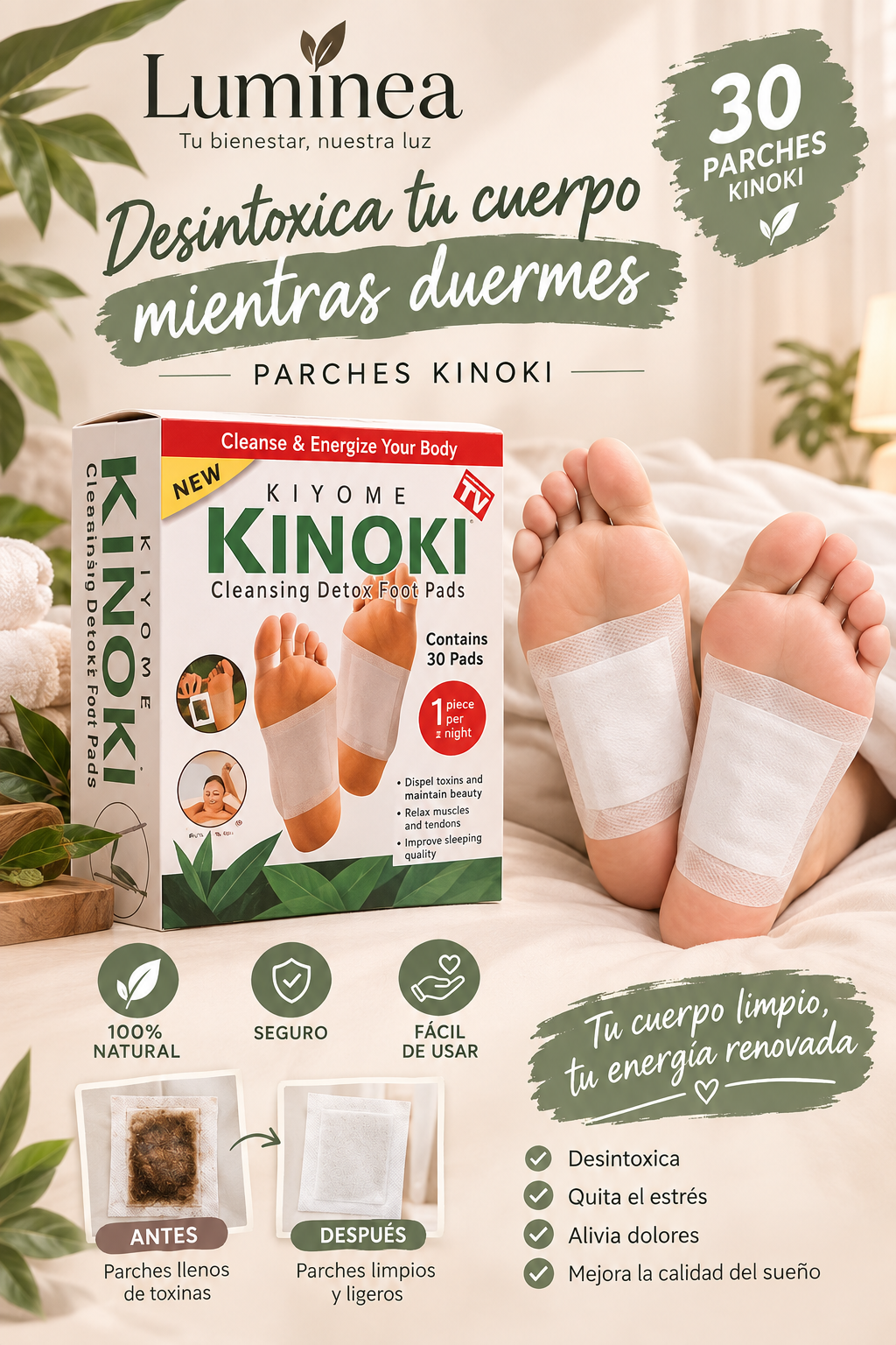 30 PARCHES KINOKI PARA UN DESCANSO TOTAL - ! DESPIERTA RENOVADO ¡