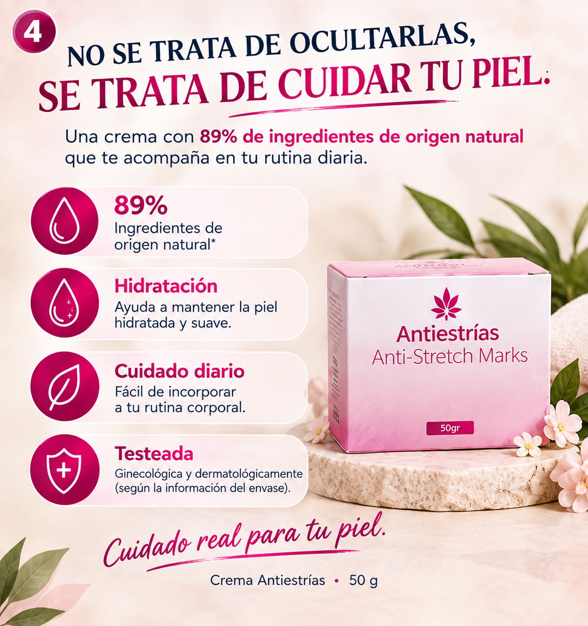ADIOS ESTRIAS (crema de cuidado corporal)