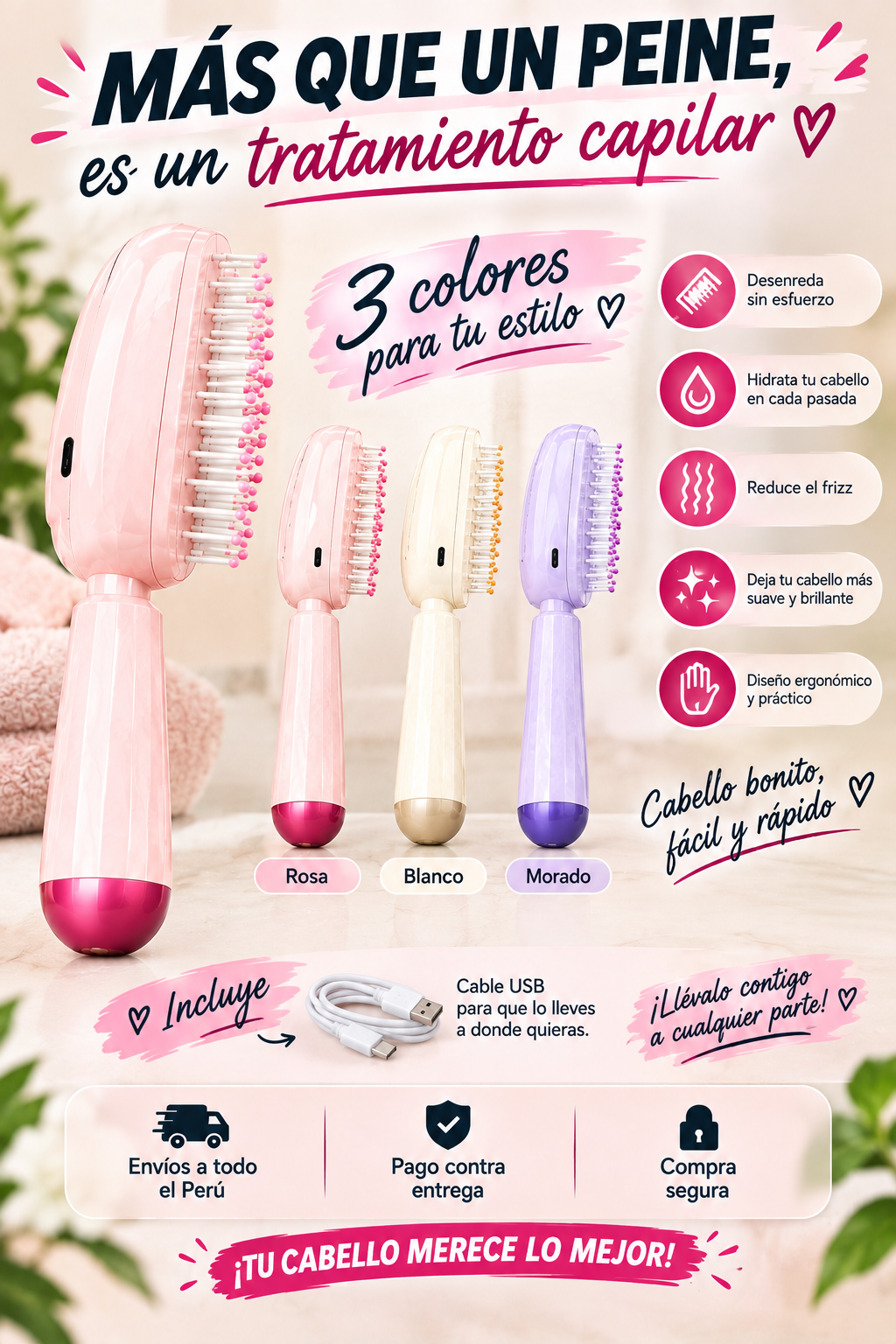 CEPILLO ELECTRICO CON SPRAY HIDRATANTE.