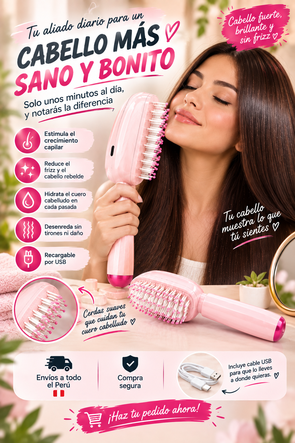 CEPILLO ELECTRICO CON SPRAY HIDRATANTE.